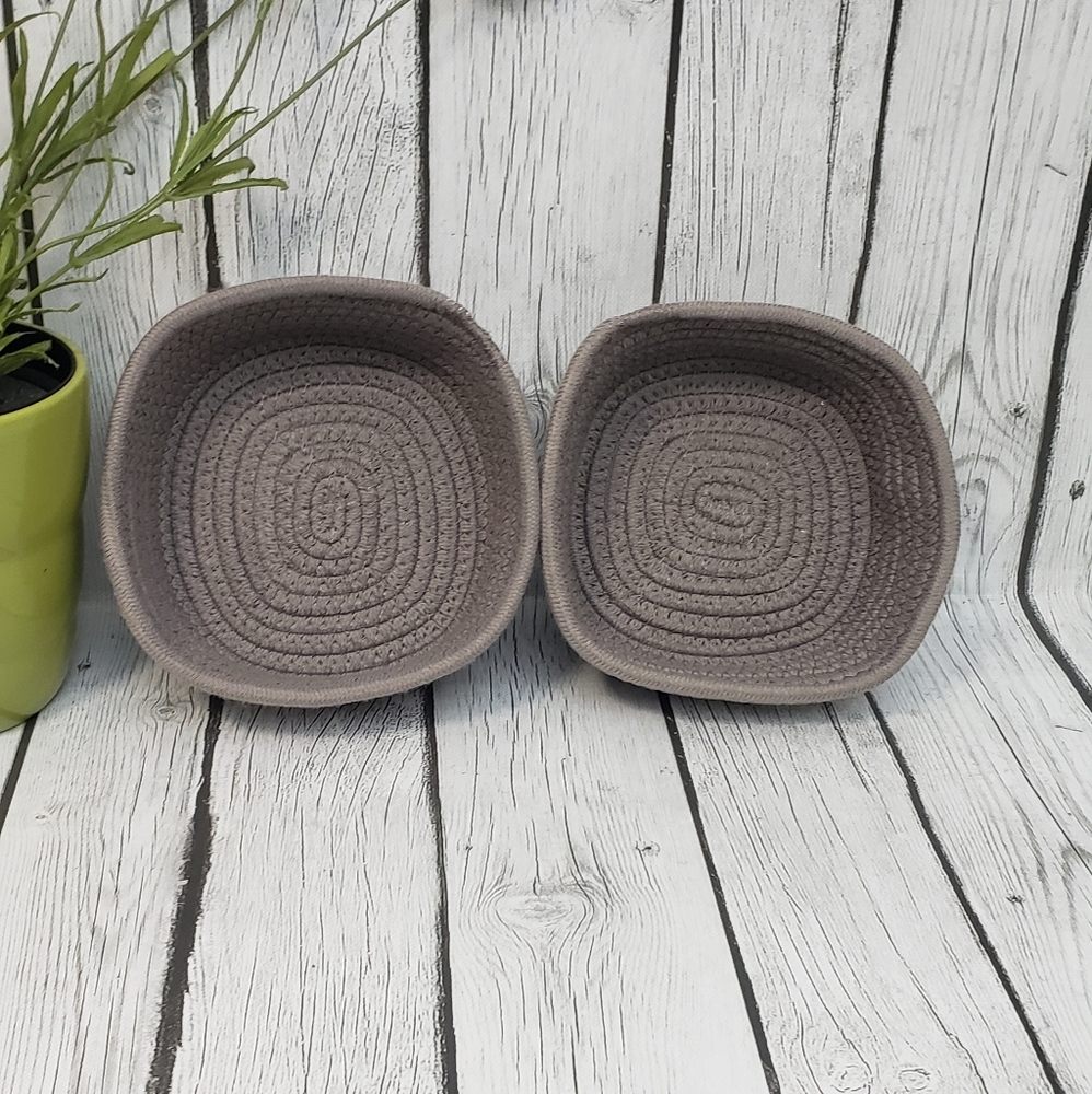 2 Cotton Rope Storage Baskets - Grey - Picture 4 of 11